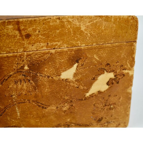 Antique Victorian Men's Cuff & Collar Stay Box Leather Covered Wood - Picture 10 of 16